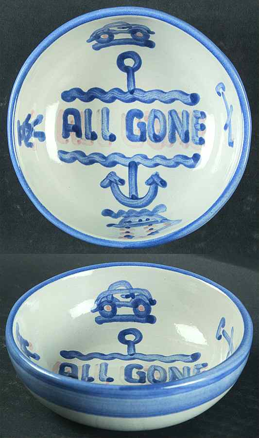 Country Scene Blue Coupe Cereal Bowl by M A Hadley-1