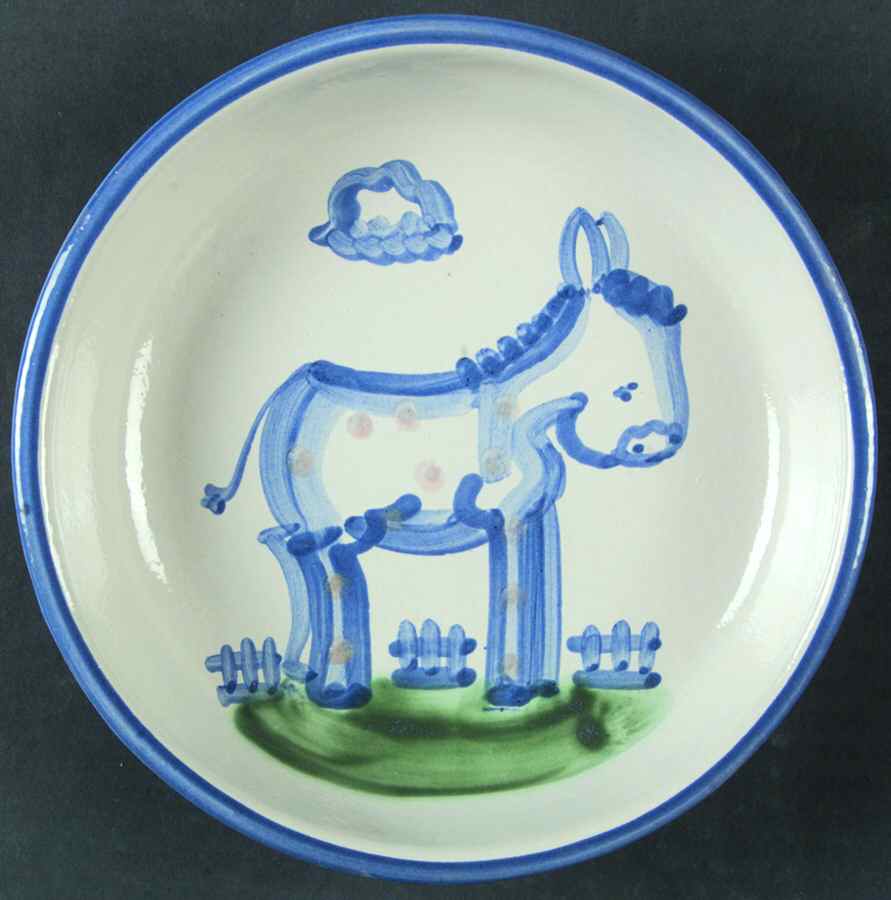 Country Scene Blue 7" Individual Pasta Bowl by M A Hadley-1