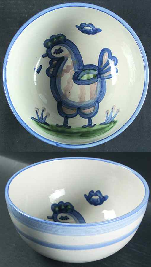 Country Scene Blue 8" Salad Serving Bowl by M A Hadley-1