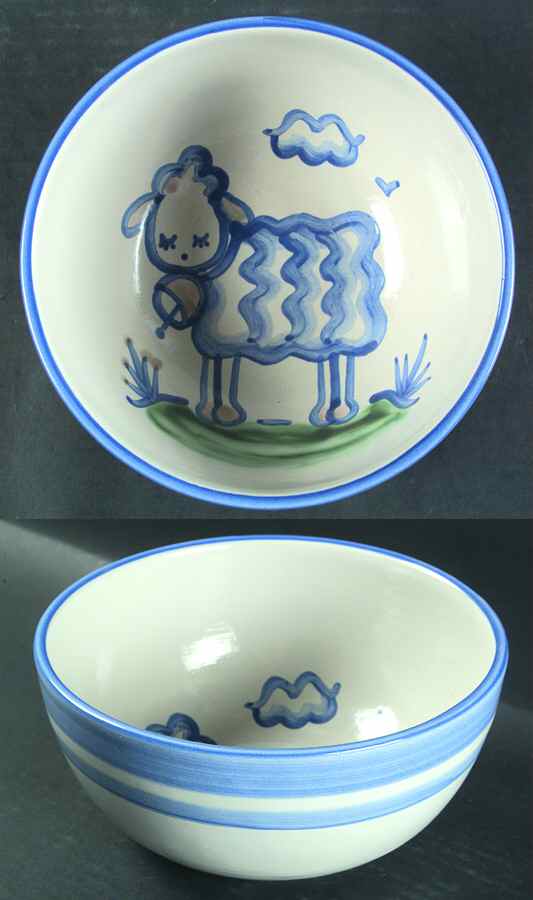 Country Scene Blue 8" Salad Serving Bowl by M A Hadley-1