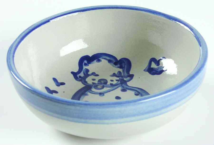 Country Scene Blue Coupe Cereal Bowl by M A Hadley-1