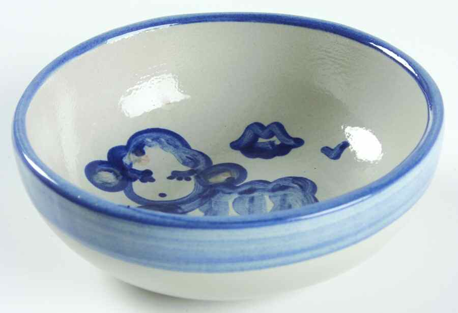 Country Scene Blue Coupe Cereal Bowl by M A Hadley-1