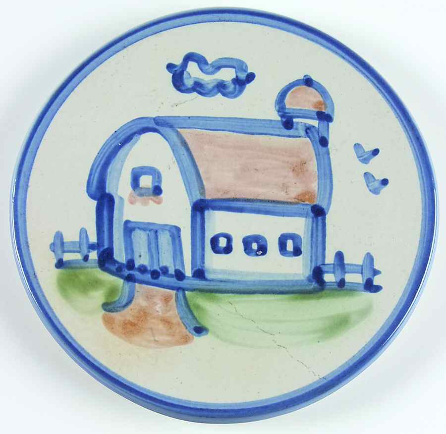 Country Scene Blue Trivet by M A Hadley-1