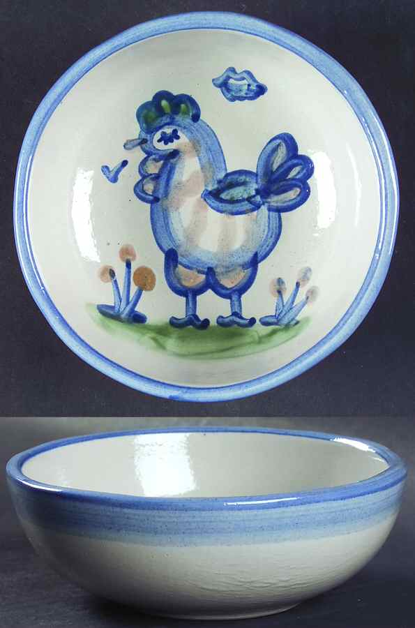 Country Scene Blue Coupe Cereal Bowl by M A Hadley-1