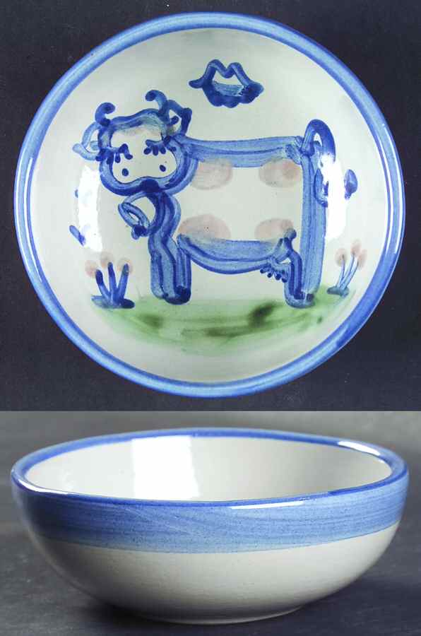 Country Scene Blue Coupe Cereal Bowl by M A Hadley-1