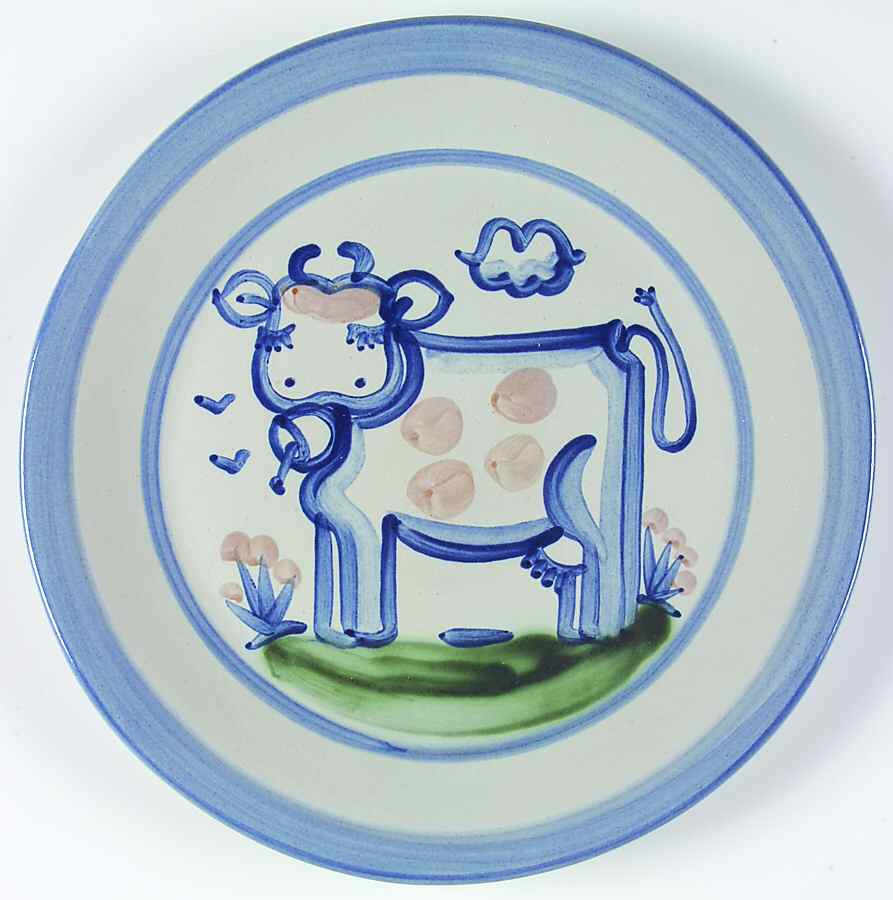 Country Scene Blue Dinner Plate by M A Hadley-1