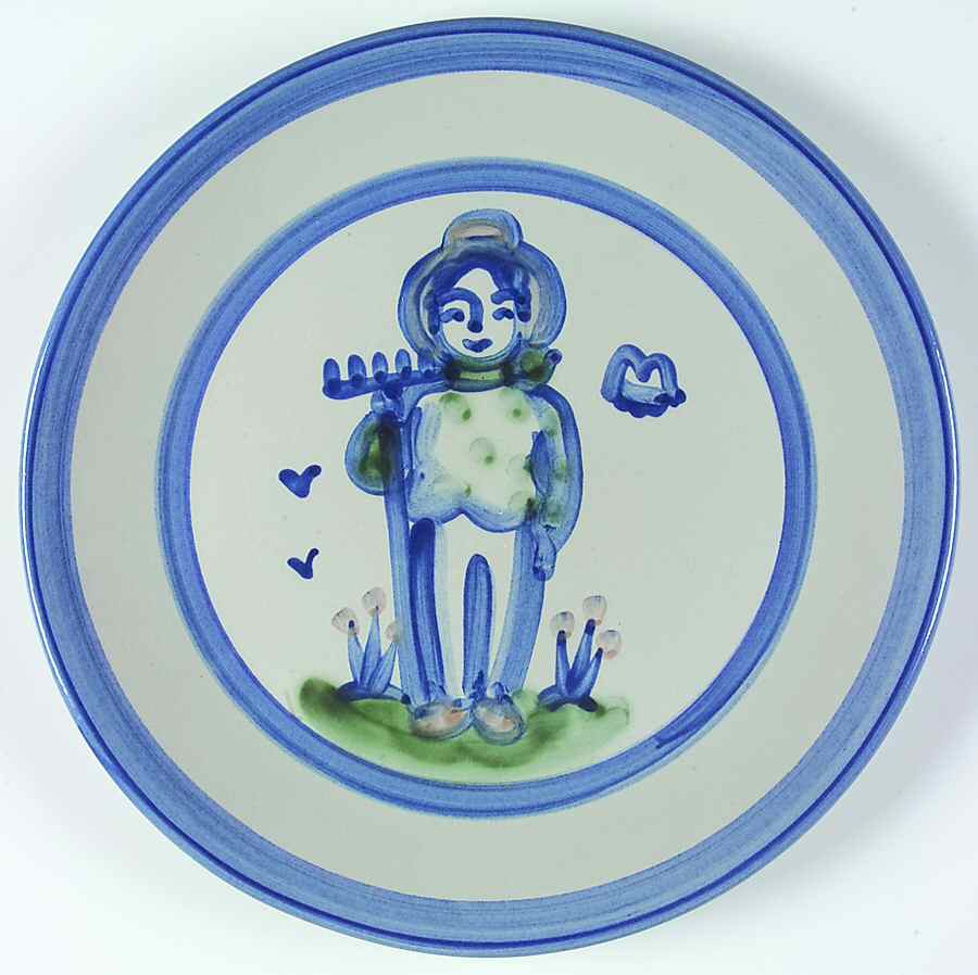Country Scene Blue Dinner Plate by M A Hadley-1