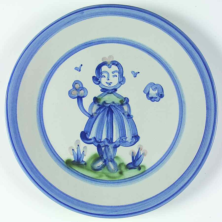 Country Scene Blue Dinner Plate by M A Hadley-1