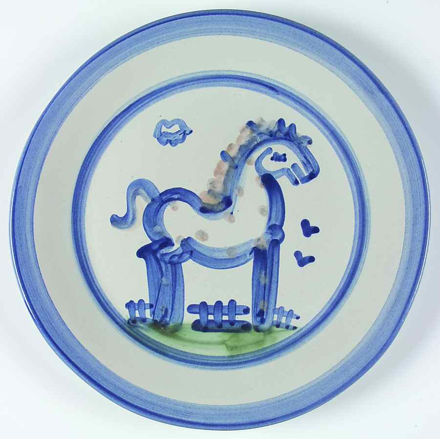 Country Scene Blue Dinner Plate by M A Hadley-1