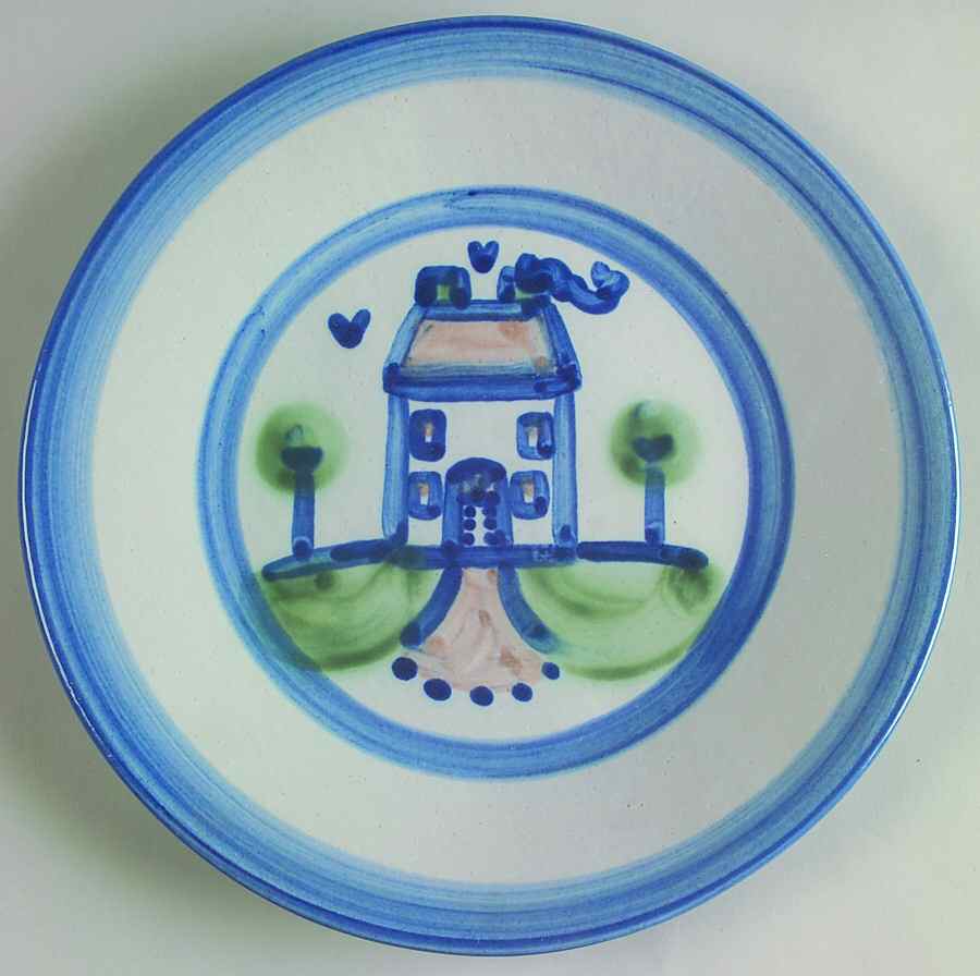 Country Scene Blue Luncheon Plate by M A Hadley-1