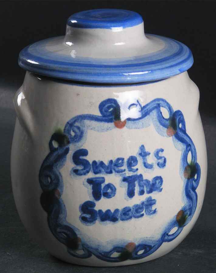 Bluette Oversize Sugar Bowl & Lid by M A Hadley-1