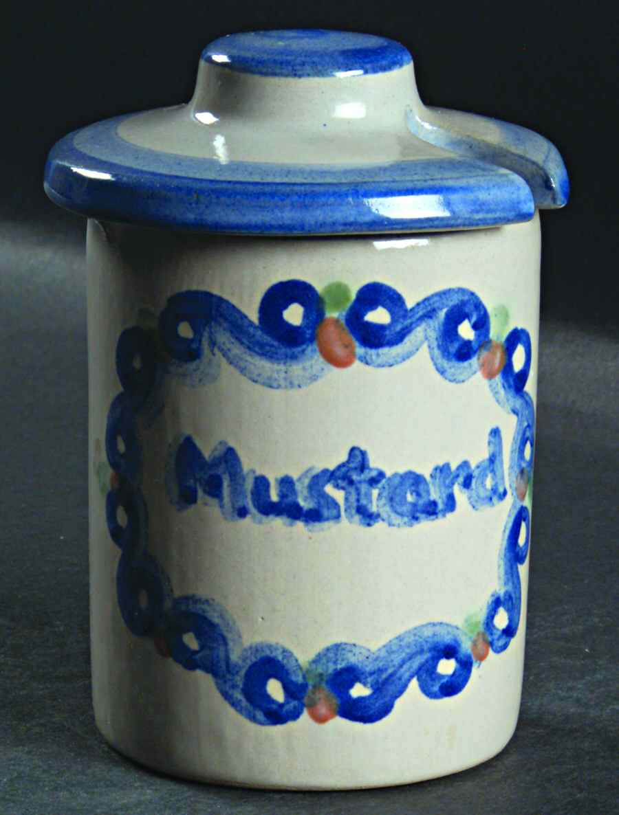 Bluette Mustard Jar & Lid by M A Hadley-1