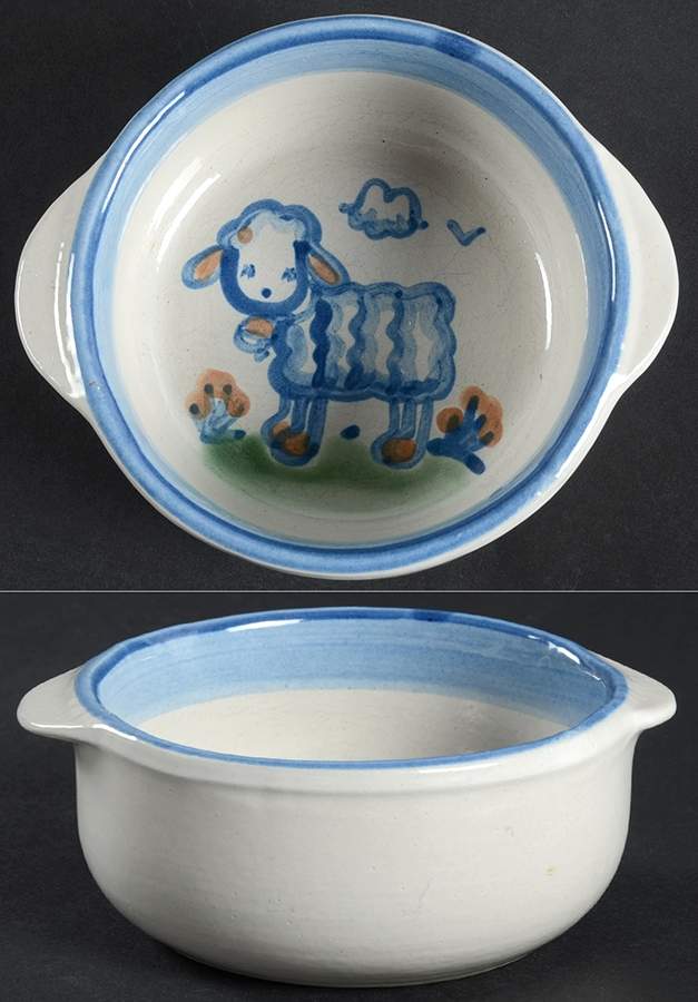 Country Scene Blue Open Individual Casserole by M A Hadley-1