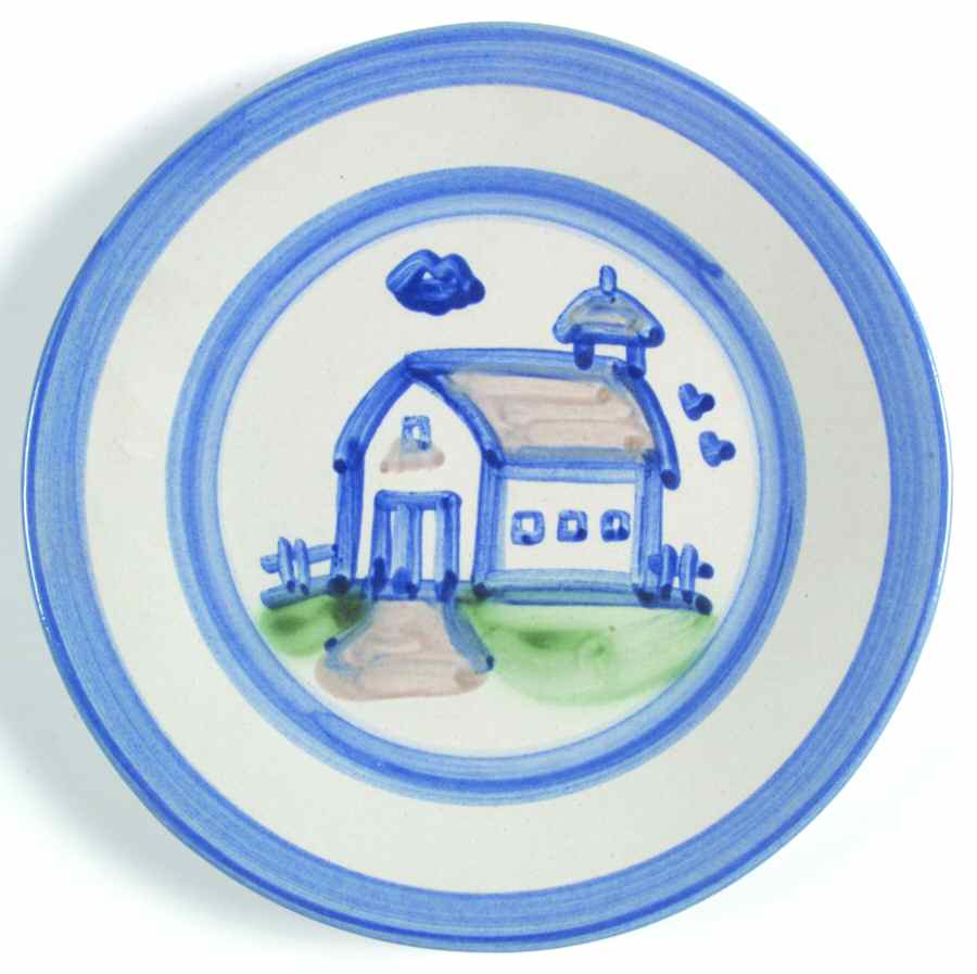 Country Scene Blue Salad/Dessert Plate by M A Hadley-1