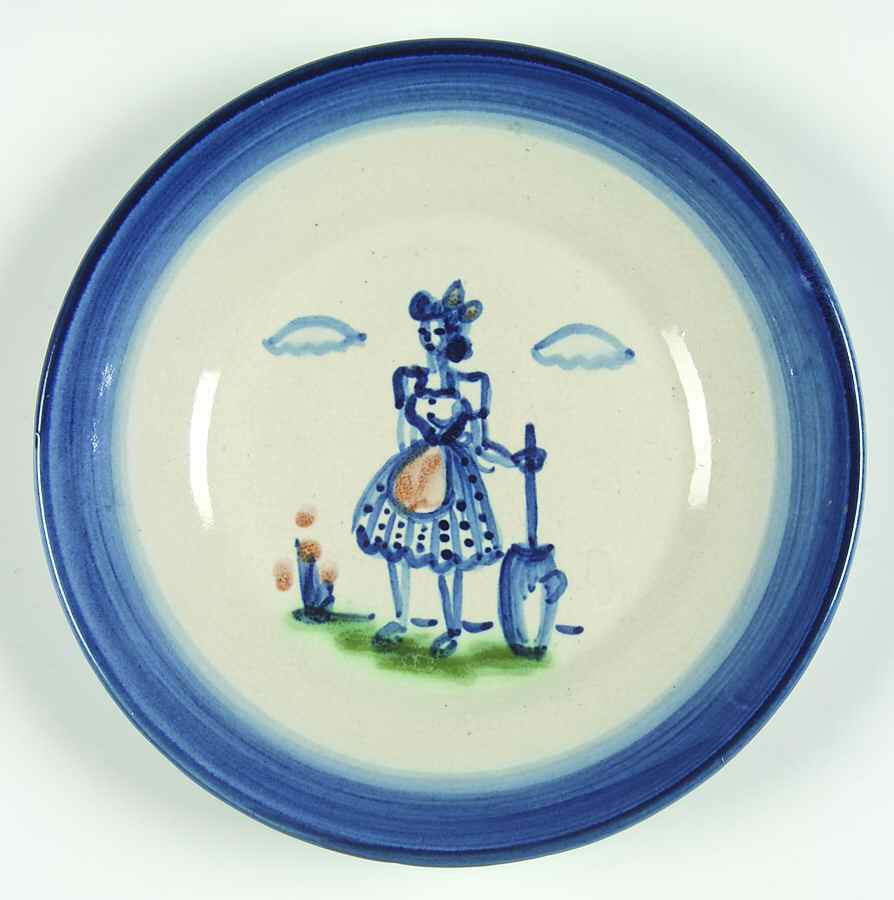 Country Scene Blue Salad Plate by M A Hadley-1