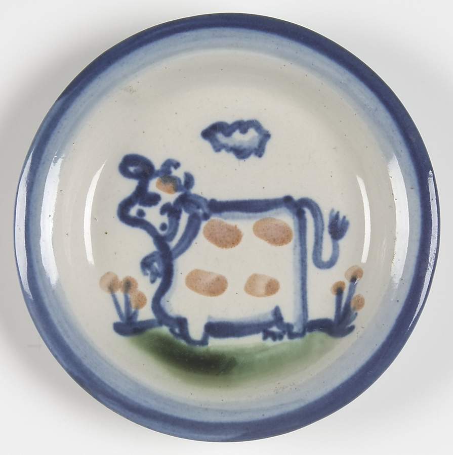 Country Scene Blue Coaster by M A Hadley-1