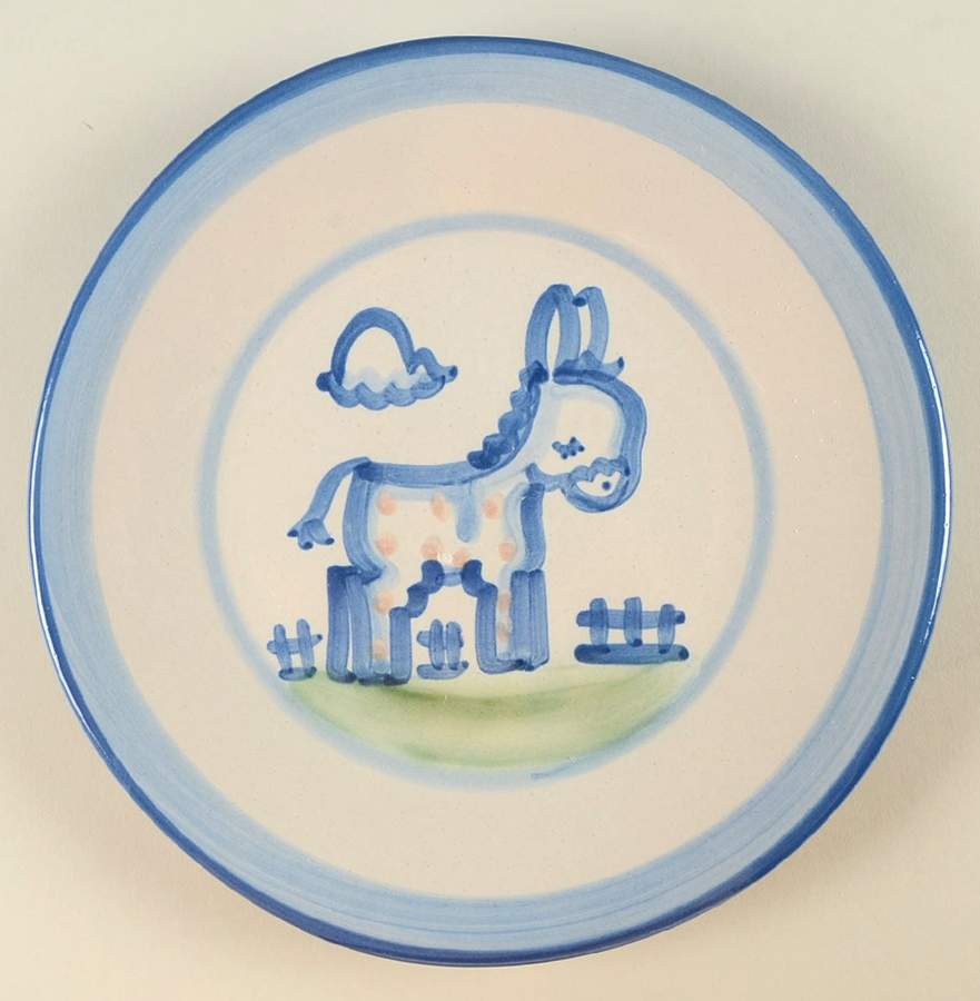 Country Scene Blue Salad Plate by M A Hadley-1