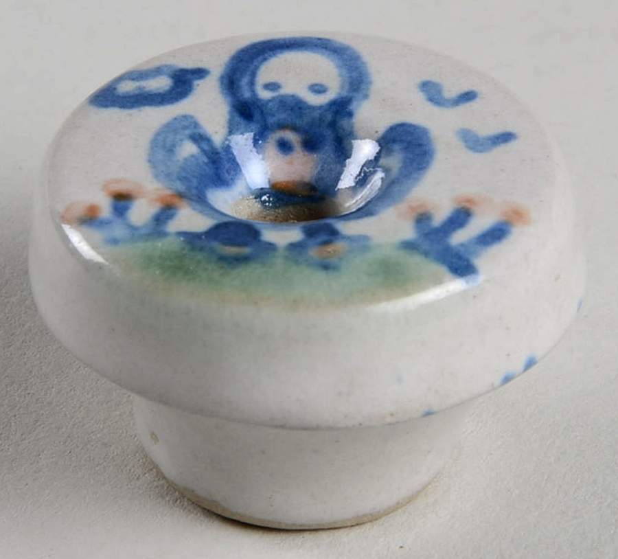 Country Scene Blue Drawer/Cabinet Pull/Knob by M A Hadley-1