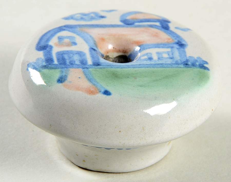 Country Scene Blue Drawer/Cabinet Pull/Knob by M A Hadley-1