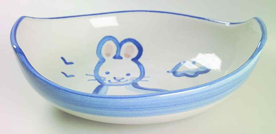 Country Scene Blue 8" Venetian Bowl by M A Hadley-1