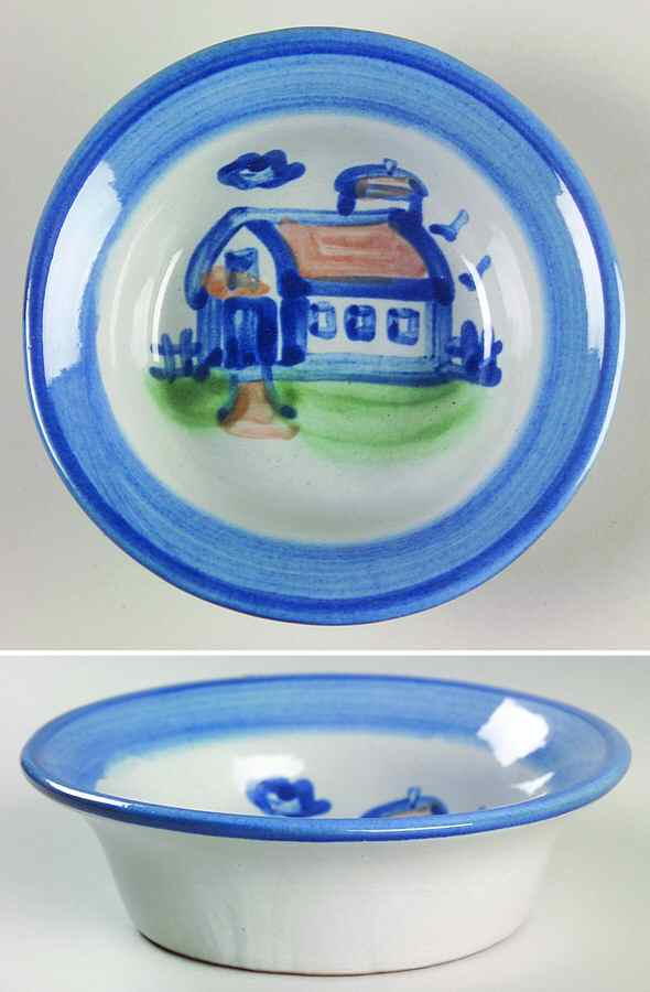 Country Scene Blue Ramekin by M A Hadley-1