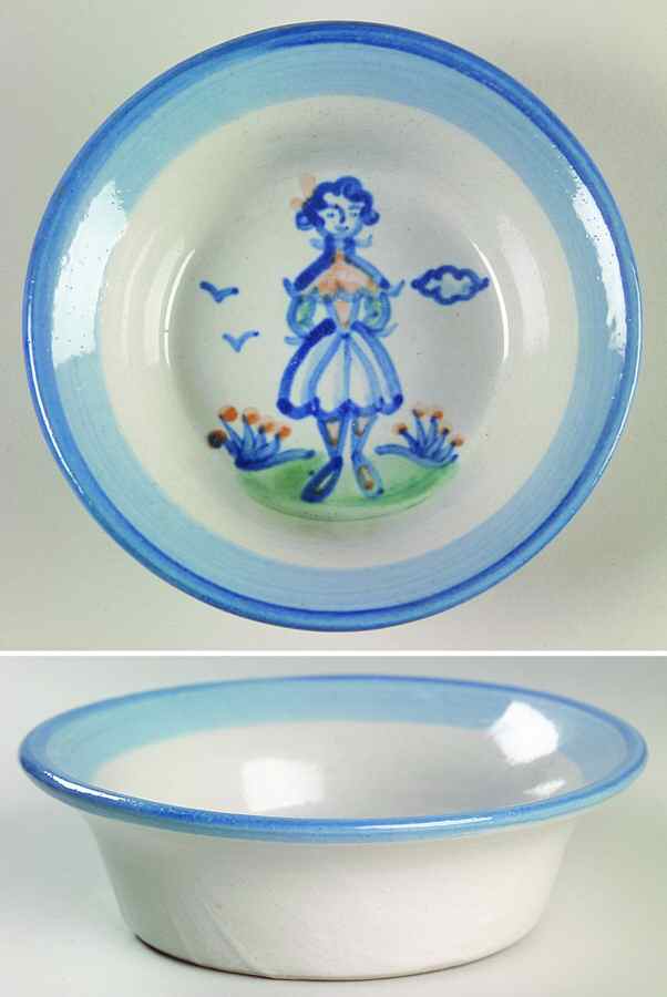 Country Scene Blue Ramekin by M A Hadley-1