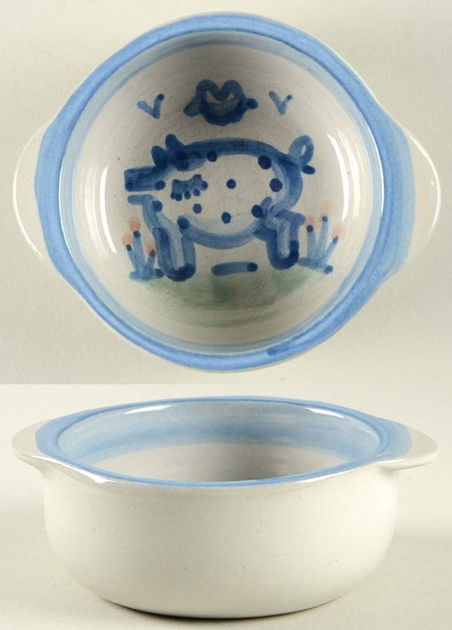 Country Scene Blue Open Individual Casserole by M A Hadley-1