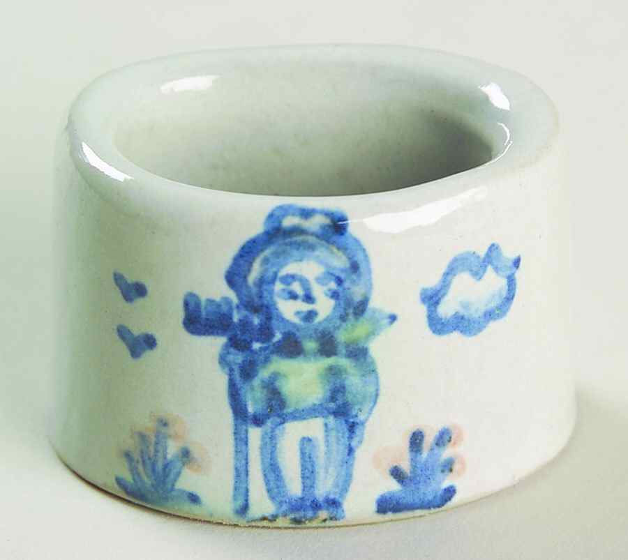Country Scene Blue Napkin Ring by M A Hadley-1