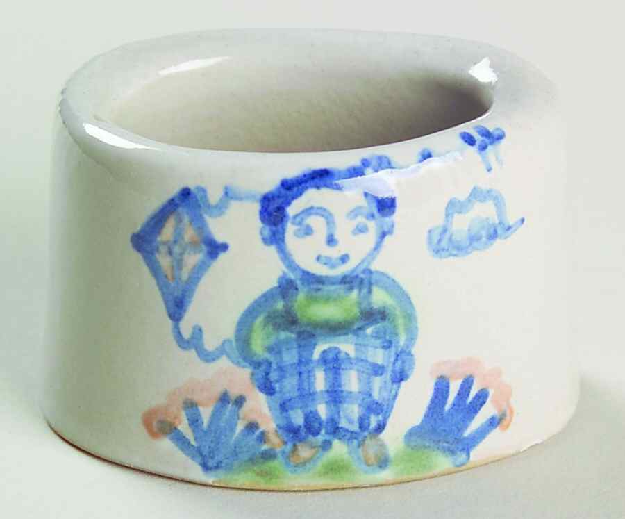 Country Scene Blue Napkin Ring by M A Hadley-1
