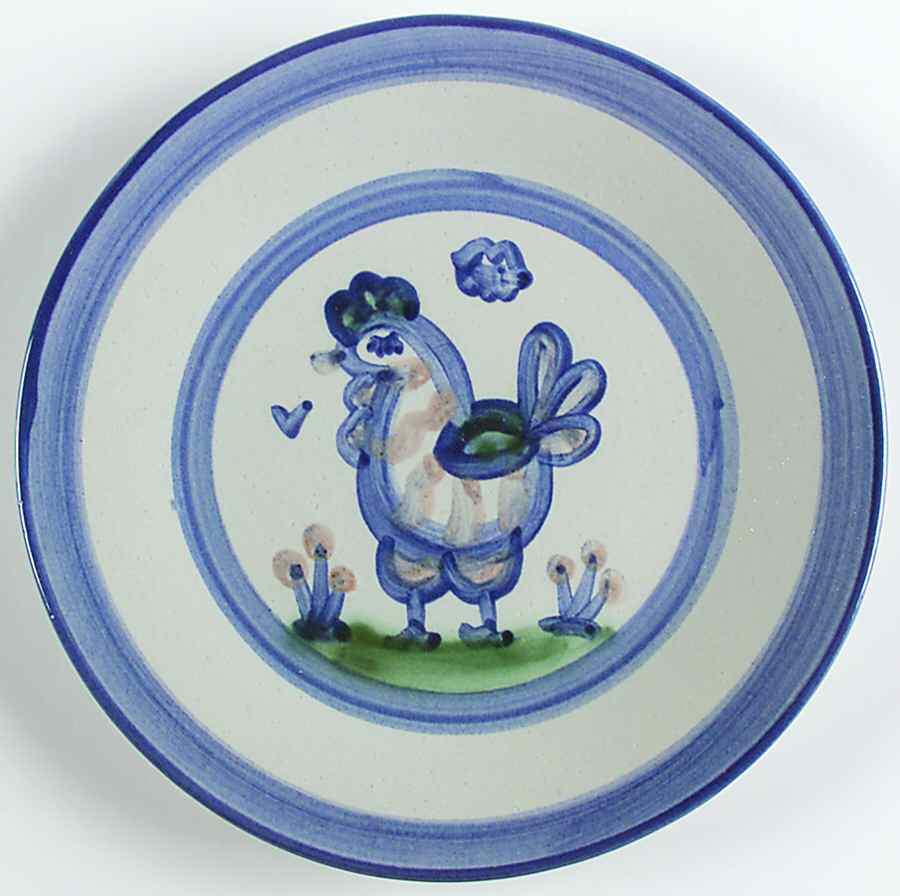 Country Scene Blue Salad/Dessert Plate by M A Hadley-1