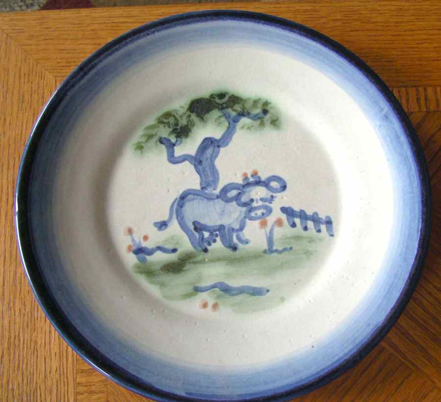 Country Scene Blue Salad Plate by M A Hadley-1