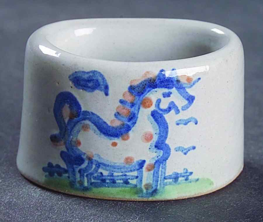 Country Scene Blue Napkin Ring by M A Hadley-1