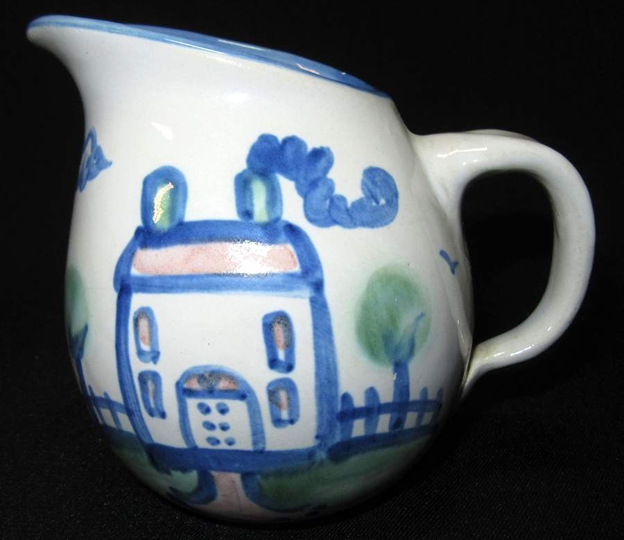 Country Scene Blue 16 Oz Pitcher by M A Hadley-1