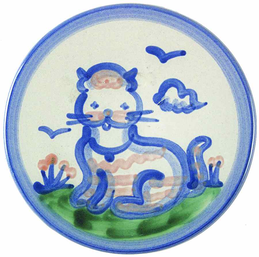 Country Scene Blue Trivet by M A Hadley-1