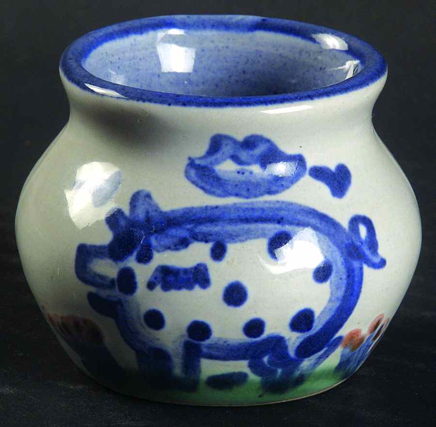 Country Scene Blue Mini Open Sugar Bowl by M A Hadley-1