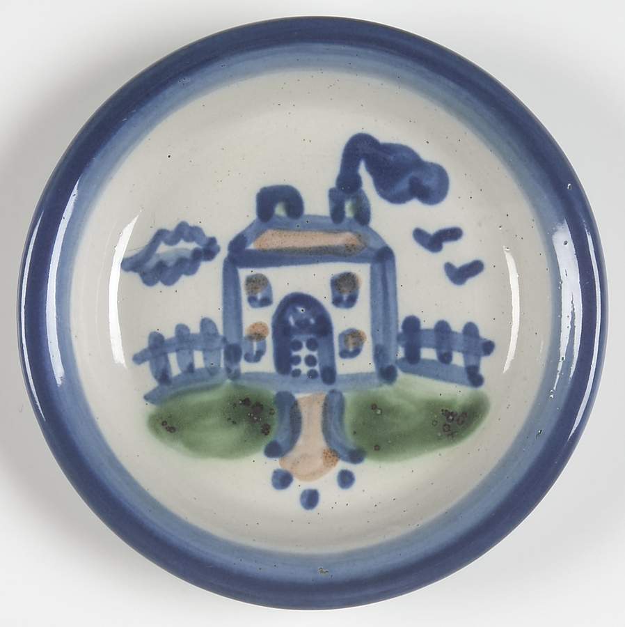 Country Scene Blue Coaster by M A Hadley-1