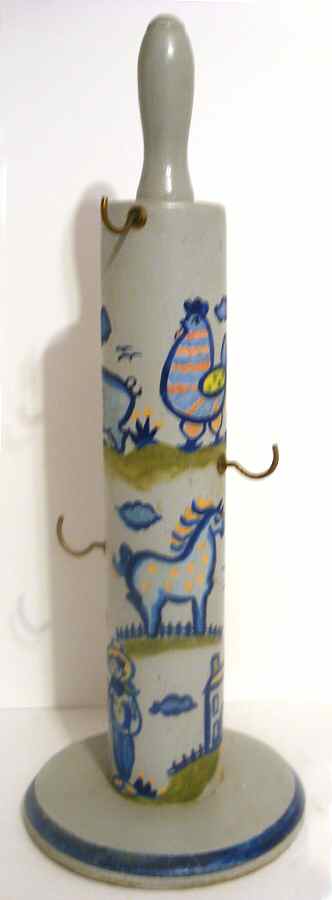 Country Scene Blue Mug Tree by M A Hadley-1