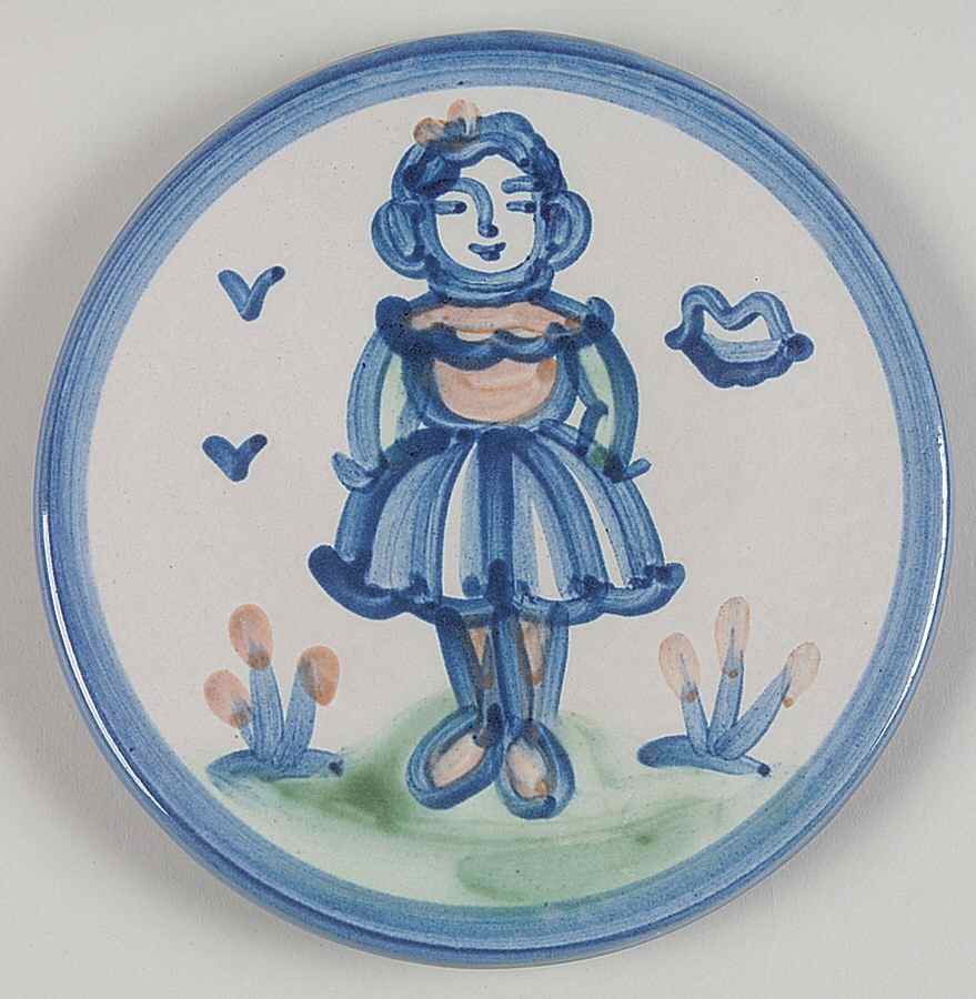 Country Scene Blue Trivet by M A Hadley-1