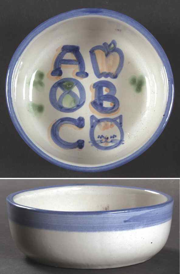 Country Scene Blue Child's Bowl by M A Hadley-1