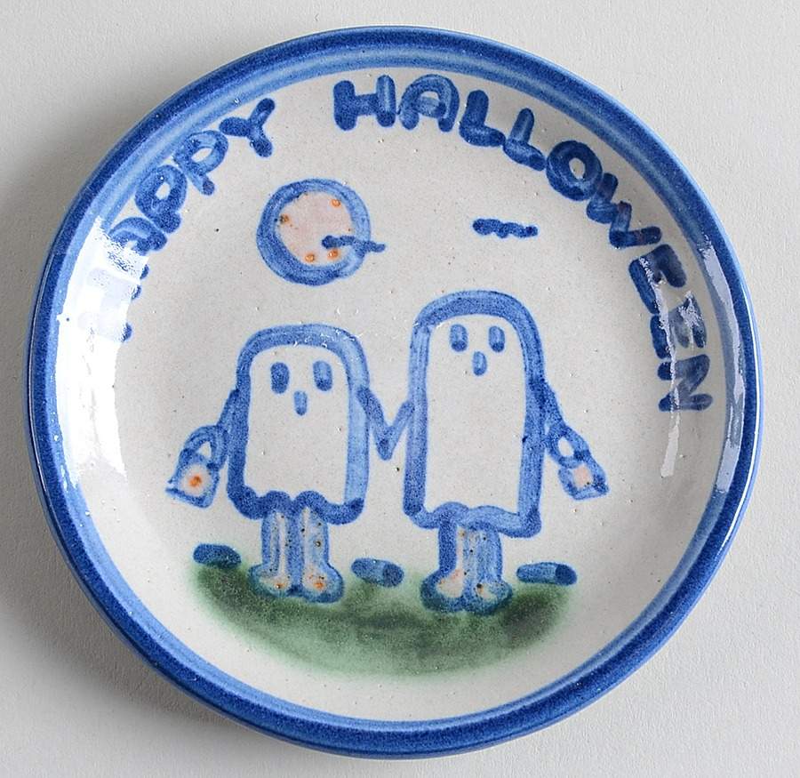 Country Scene Blue Coaster by M A Hadley-1