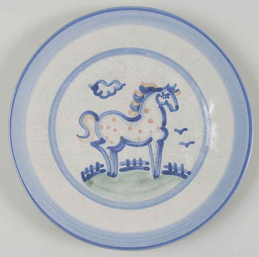 Country Scene Blue Salad Plate by M A Hadley-1