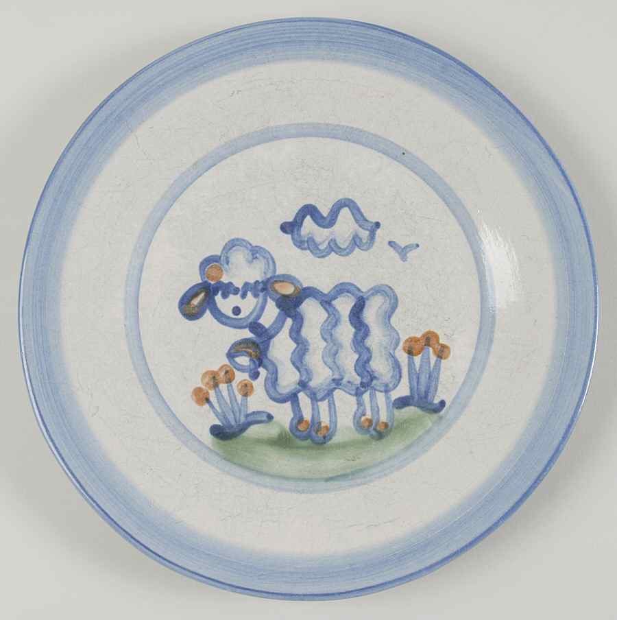 Country Scene Blue Salad Plate by M A Hadley-1
