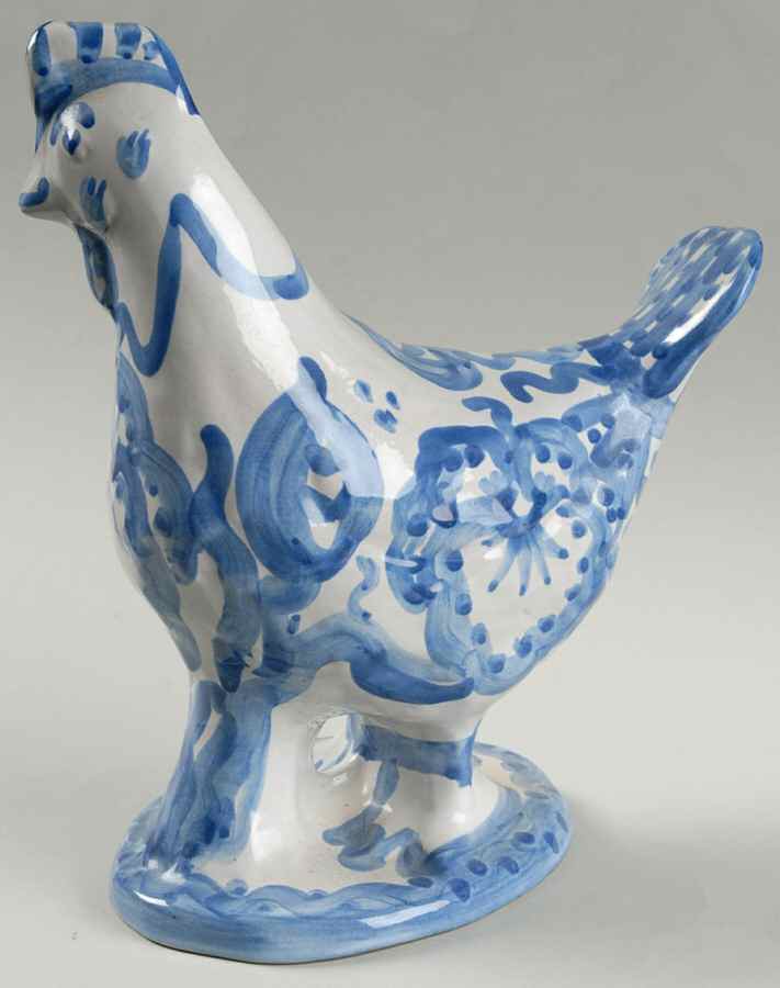 Country Scene Blue Rooster Figurine by M A Hadley-1