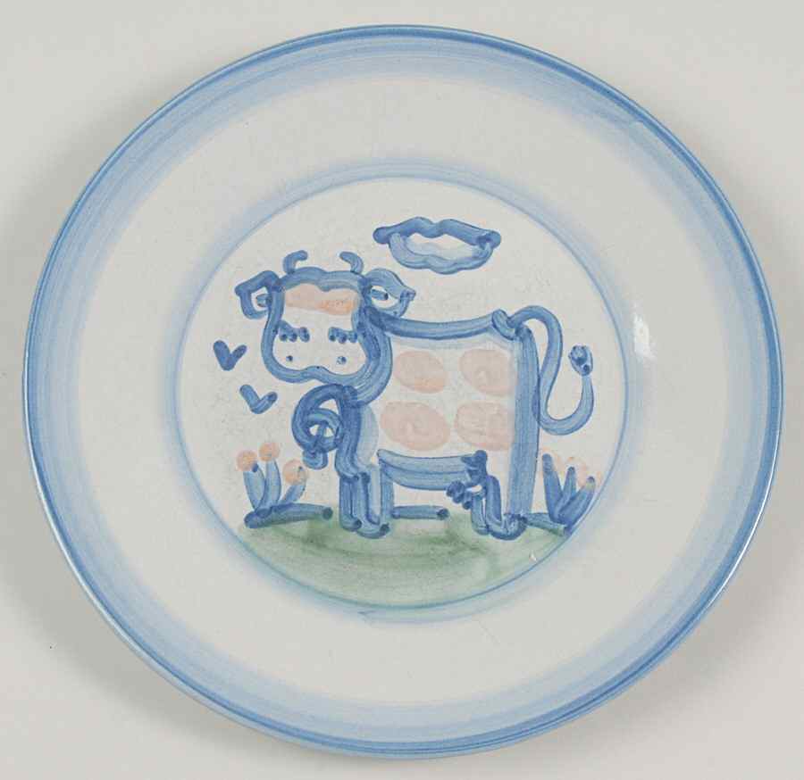 Country Scene Blue Salad Plate by M A Hadley-1