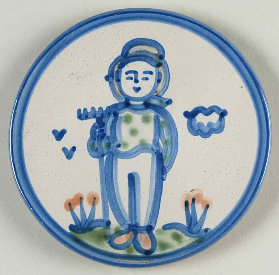 Country Scene Blue Trivet by M A Hadley-1