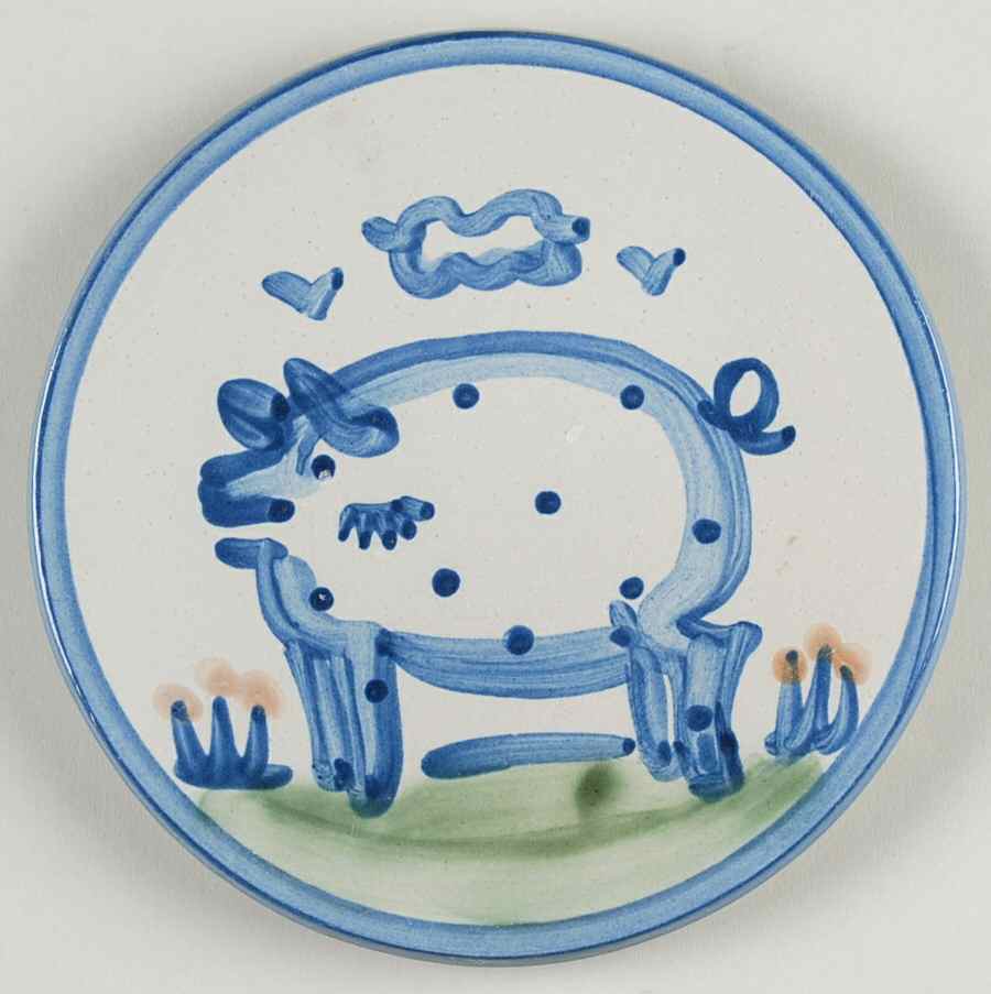 Country Scene Blue Trivet by M A Hadley-1