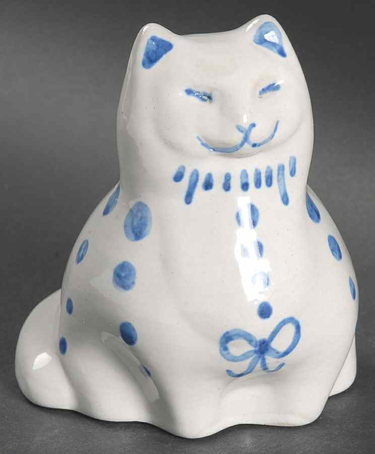 Country Scene Blue Cat Figurine by M A Hadley-1