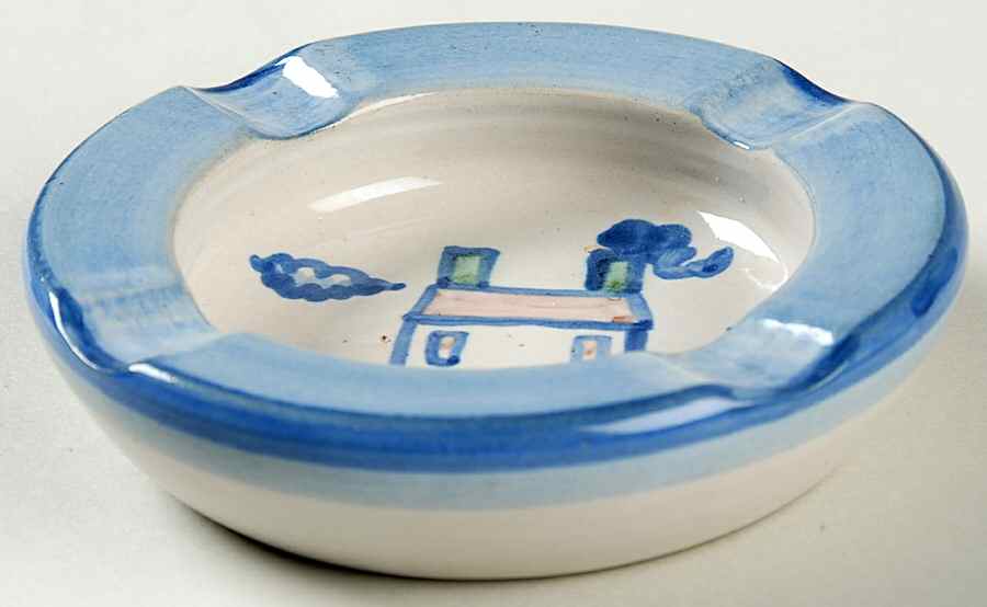 Country Scene Blue 5" Ashtray by M A Hadley-1