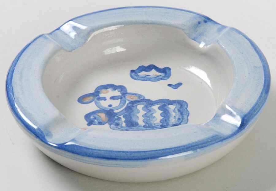 Country Scene Blue 5" Ashtray by M A Hadley-1