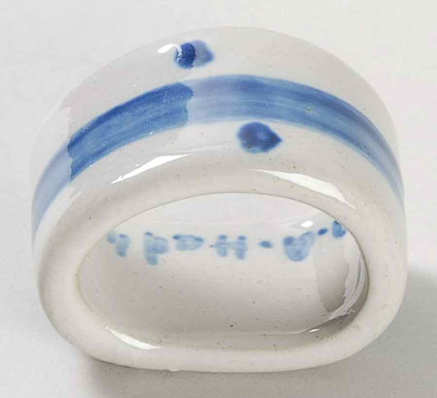 Country Scene Blue Napkin Ring by M A Hadley-1